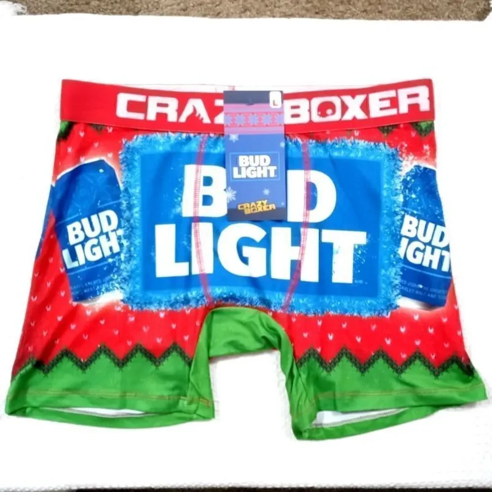 Crazy Boxer Bud Light Holiday Boxer Brief Large